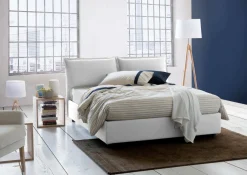 Letto matrimoniale contenitore bianco 175x215cm imbottito - Augite