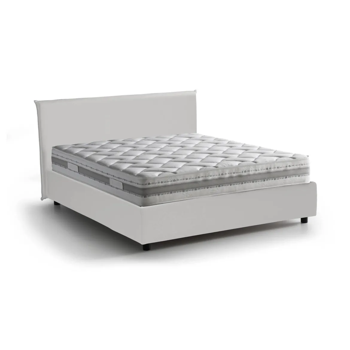 Letto matrimoniale contenitore bianco 175x215cm minimal - Hackmanite