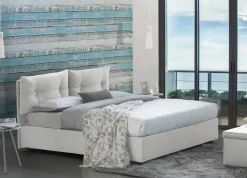 Letto matrimoniale contenitore bianco 175x215cm sfoderabile - Aris