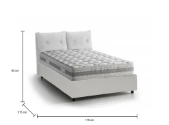 Letto matrimoniale contenitore bianco 175x215cm sfoderabile - Aris