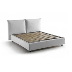 Letto matrimoniale contenitore bianco 190x225cm classico - Aghineo
