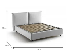 Letto matrimoniale contenitore bianco 190x225cm classico - Aghineo