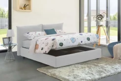 Letto matrimoniale contenitore bianco 190x225cm classico - Aghineo