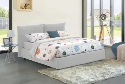 Letto matrimoniale contenitore bianco 190x225cm imbottito - Arcole