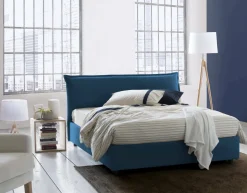 Letto matrimoniale contenitore blu 190x215cm stabile - Arpino