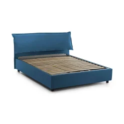 Letto matrimoniale contenitore blu 190x215cm stabile - Arpino