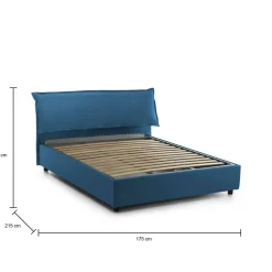 Letto matrimoniale contenitore blu 190x215cm stabile - Arpino