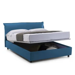 Letto matrimoniale contenitore blu 190x215cm stabile - Arpino