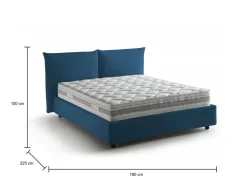 Letto matrimoniale contenitore blu 190x225cm imbottito - Arcole