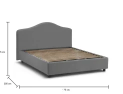 Letto matrimoniale contenitore grigio 175x205cm classico - Akasha