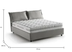 Letto matrimoniale contenitore grigio 175x205cm con materasso - Amelinda