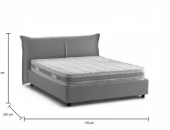 Letto matrimoniale contenitore grigio 175x205cm sfoderabile - Anjin