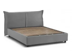 Letto matrimoniale contenitore grigio 175x205cm sfoderabile - Anjin