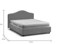 Letto matrimoniale contenitore grigio 175x215cm - Verdite