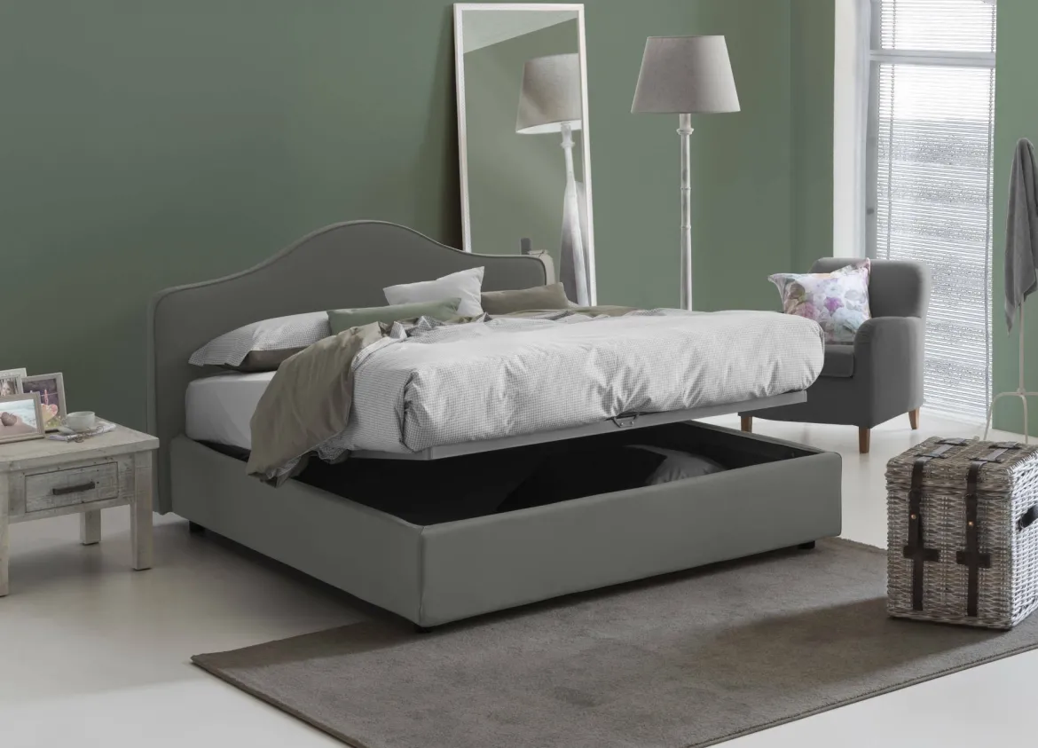 Letto matrimoniale contenitore grigio 175x215cm - Verdite