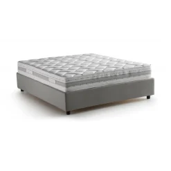 Letto matrimoniale contenitore grigio 175x215cm porta oggetti - Geras