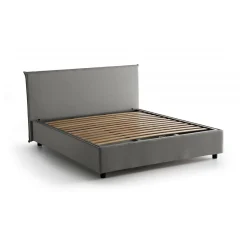 Letto matrimoniale contenitore grigio 175x215cm rivestimento in tessuto - Arcan