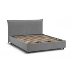 Letto matrimoniale contenitore grigio 175x215cm rivestito in tessuto - Ambassador