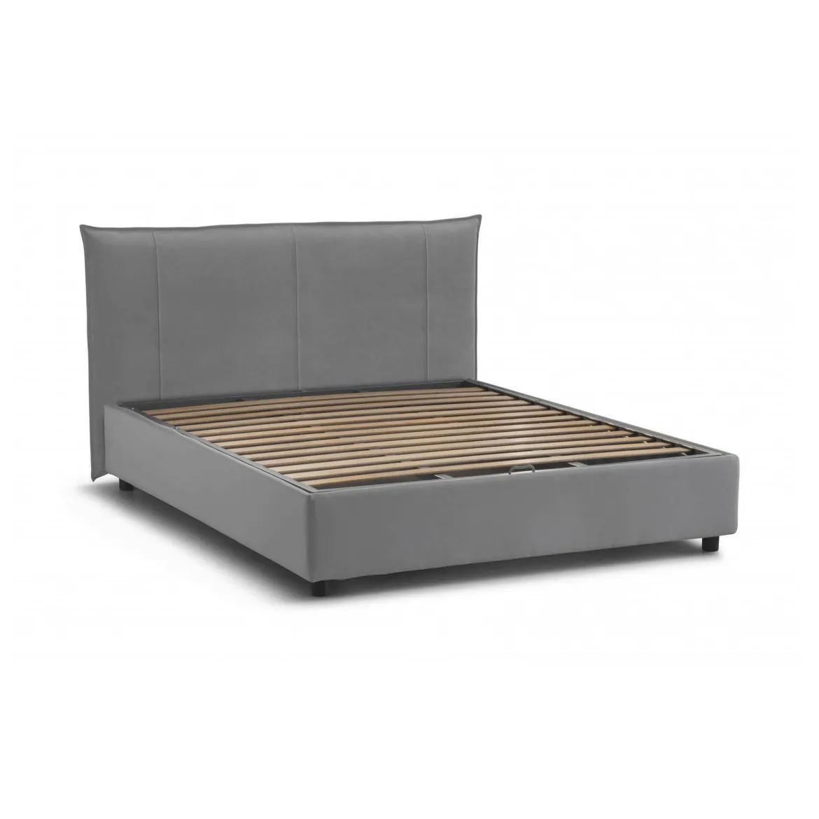 Letto matrimoniale contenitore grigio 175x215cm rivestito in tessuto - Ambassador
