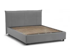 Letto matrimoniale contenitore grigio 175x215cm rivestito in tessuto - Ambassador