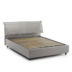 Letto matrimoniale contenitore grigio 175x215cm salvaspazio - Aishia