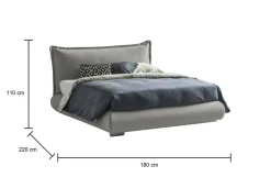 Letto matrimoniale contenitore grigio 190x215cm - Arpino