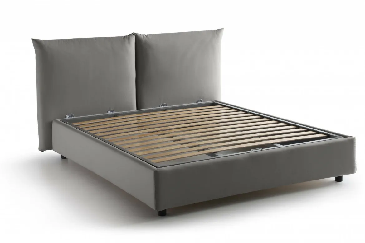 Letto matrimoniale contenitore grigio 190x225cm - Arcole
