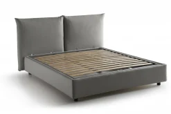 Letto matrimoniale contenitore grigio 190x225cm rivestimento lavabile - Aghineo