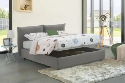 Letto matrimoniale contenitore grigio 190x225cm rivestimento lavabile - Aghineo