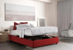 Letto matrimoniale contenitore rosso 175x215cm - Alaska