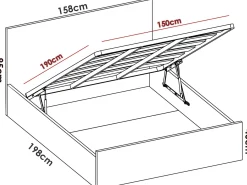 Letto matrimoniale contenitore rovere 158x197cm - Barolo