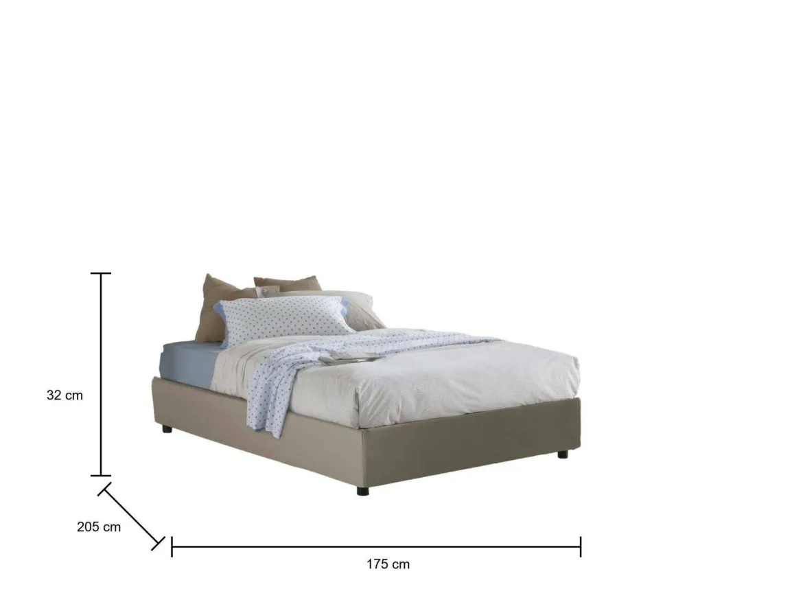Letto matrimoniale contenitore tortora 175x205cm chic - Viburno