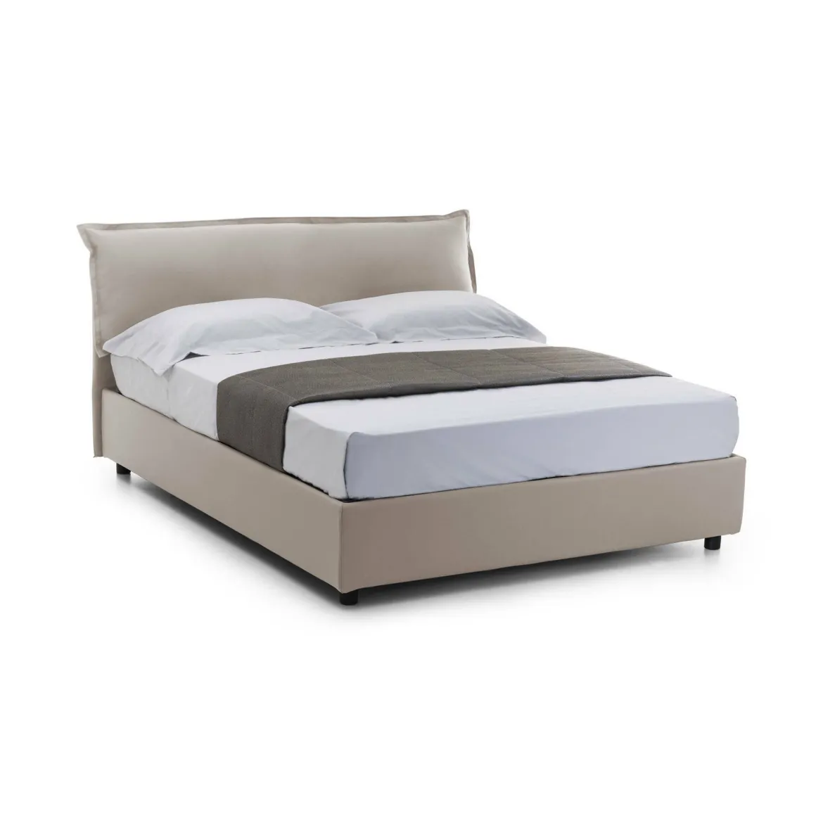 Letto matrimoniale contenitore tortora 175x205cm classico - Amilcare