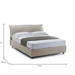 Letto matrimoniale contenitore tortora 175x205cm classico - Amilcare