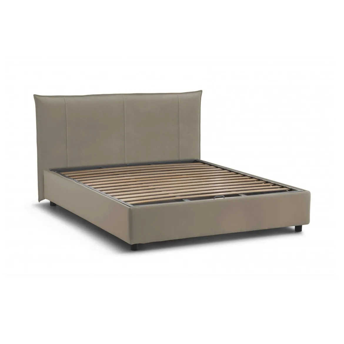Letto matrimoniale contenitore tortora 175x205cm imbottito - Nessuna