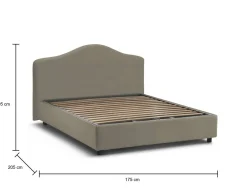 Letto matrimoniale contenitore tortora 175x205cm rivestimento lavabile - Anassimene