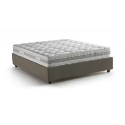 Letto matrimoniale contenitore tortora 175x205cm sfoderabile - Adelfia