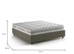 Letto matrimoniale contenitore tortora 175x205cm sfoderabile - Adelfia
