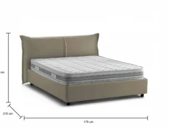 Letto matrimoniale contenitore tortora 175x215cm chic - Augite