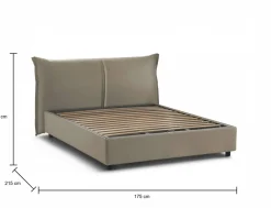 Letto matrimoniale contenitore tortora 175x215cm comodo - Aishia