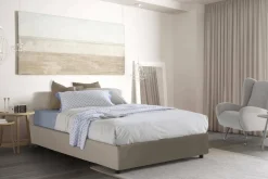 Letto matrimoniale contenitore tortora 175x215cm compatto - Aluin