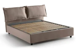 Letto matrimoniale contenitore tortora 175x215cm con materasso - Amy