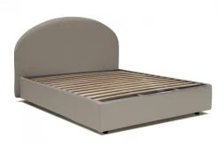 Letto matrimoniale contenitore tortora 175x215cm con testiera imbottita - Geras