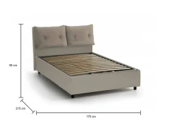Letto matrimoniale contenitore tortora 175x215cm design - Arron