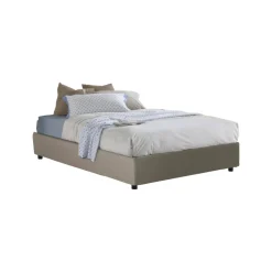 Letto matrimoniale contenitore tortora 175x215cm funzionale - Abbas