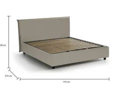 Letto matrimoniale contenitore tortora 175x215cm resistente - Ambassador