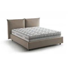 Letto matrimoniale contenitore tortora 190x215cm rivestito in tessuto - Alizarin