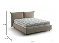 Letto matrimoniale contenitore tortora 190x215cm rivestito in tessuto - Alizarin