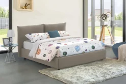 Letto matrimoniale contenitore tortora 190x225cm - Arcole