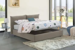 Letto matrimoniale contenitore tortora 190x225cm - Arcole